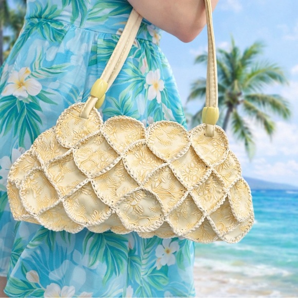 Unique Vintage Handbags - Unique Vintage Yellow Floral Shoulder Bag